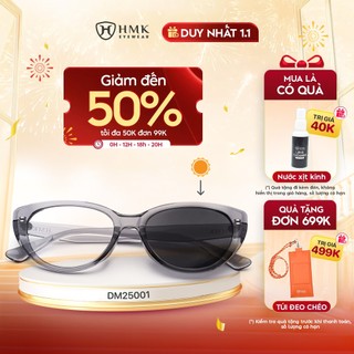  Mắt Kính Đổi Màu HMK Eyewear Tròng 0 Độ Dáng Mắt Mèo Nhựa Thời Trang Nam Nữ Có Thể Thay Cận- DM25001 