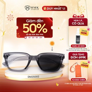  Mắt Kính Đổi Màu HMK Eyewear Dáng Vuông Chống Tia UV 0 Độ Thời Trang Nam Nữ - DM25002 