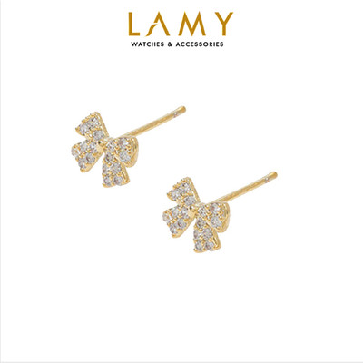 Khuyên tai nữ LAMY Bow Earrings Gold 3026 - Khuyên tai bạc cao cấp S925