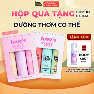  Hộp 6 chai dưỡng thơm cơ thể LUISLOVE lưu hương nước hoa hương thơm ngọt ngào dạng lăn 20ml 