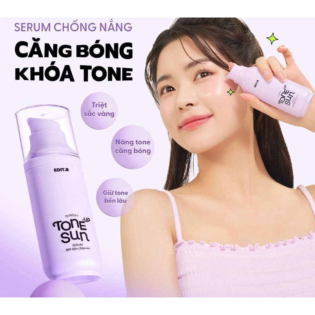 [Bill oliveyoung] Kem Chống Nắng Nâng Tone Edit.B Sunday Tone-Up Sun Serum / 55ml