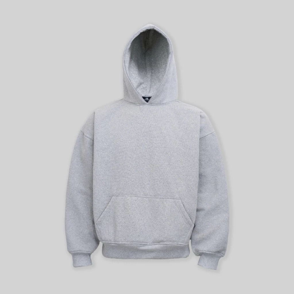 PASS áo hoodie trơn xám DORIS nỉ bông dày đúng form /boxy (mới 99%)
