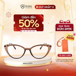  Gọng Kính Mắt Mèo HMK Eyewear Nhựa Kim Loại Cá Tính Thời Trang Nam Nữ - MM52001 