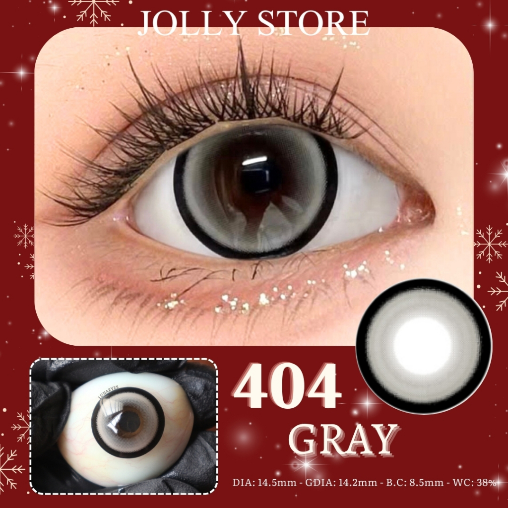 [6M] Lens Kính áp tròng FC 404 Gray JOLLY STORE giãn to 14.5mm LUNA EYES