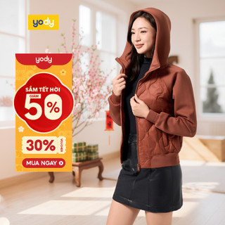    Áo khoác phao VIP nữ YODY phao lông vũ tay Raglan có mũ siêu ấm siêu nhẹ PVN7010 
