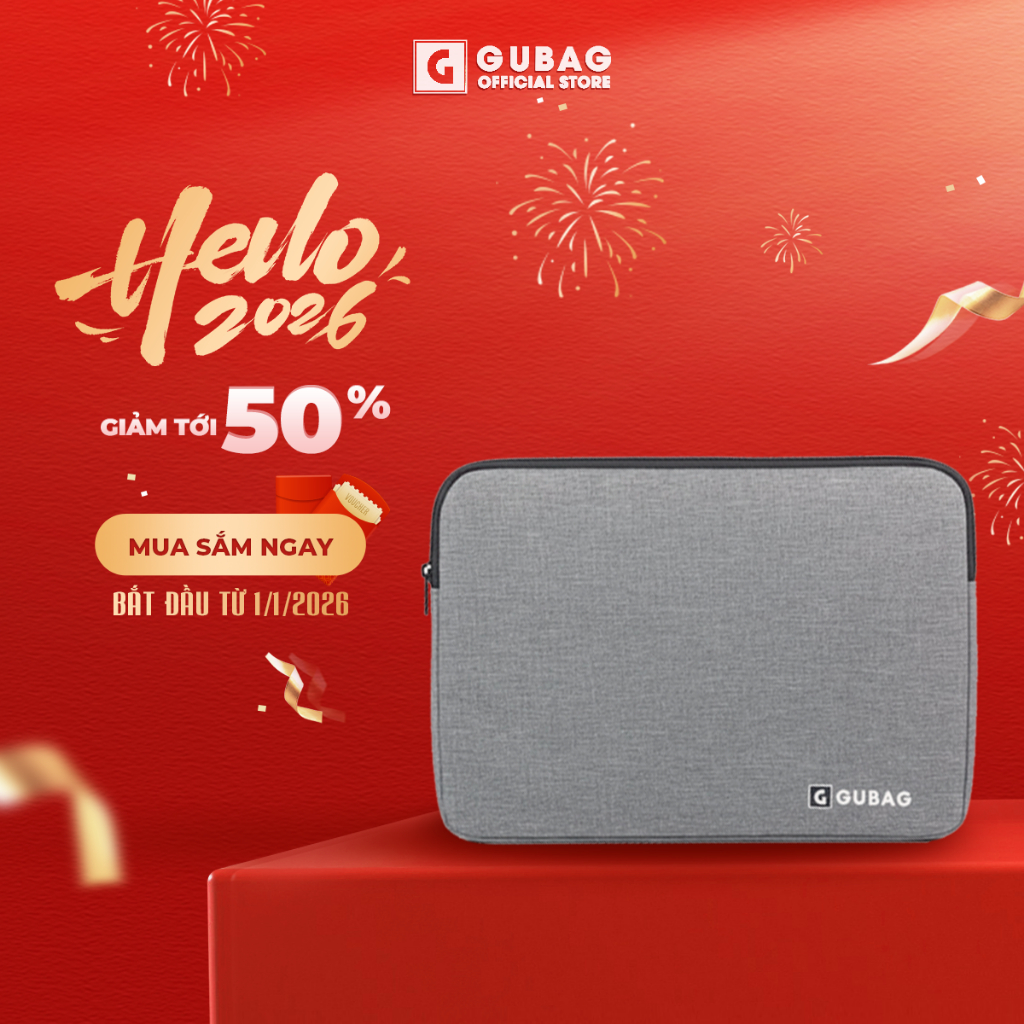 Túi chống sốc laptop macbook Gubag CS02 đệm dày, vải chống nước size 13 inch 14 inch 15 6 inch