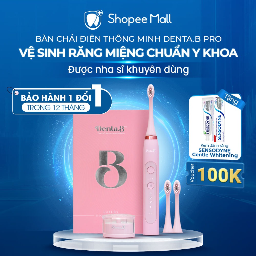  Bàn Chải Điện Denta.B Pro Dành Cho Người Niềng Răng – 9 Chế Độ Lông Mềm Sạc Cảm Ứng IPX7 Bảo Hành 12 Tháng 