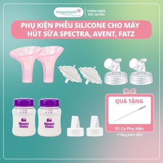  Phụ Kiện Hút Sữa Phễu Silicone Thương Hiệu Mama's Choice - Maymom Dùng Bình Cổ Rộng Cho Máy Spectra Avent Fazt 