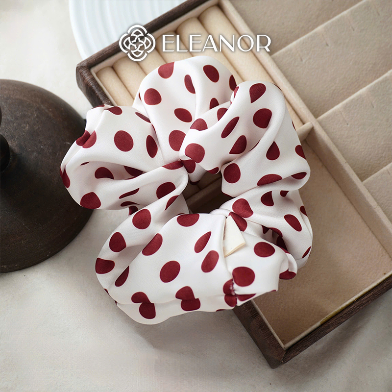 Dây buộc tóc nữ scrunchies Eleanor Accessories họa tiết chấm bi phụ kiện tóc cột tóc nữ 11036