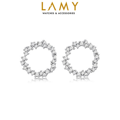 Khuyên tai bạc nữ LAMY Huyền thoại biển xanh Sparkling Blue Sea Earrings Silver 3116