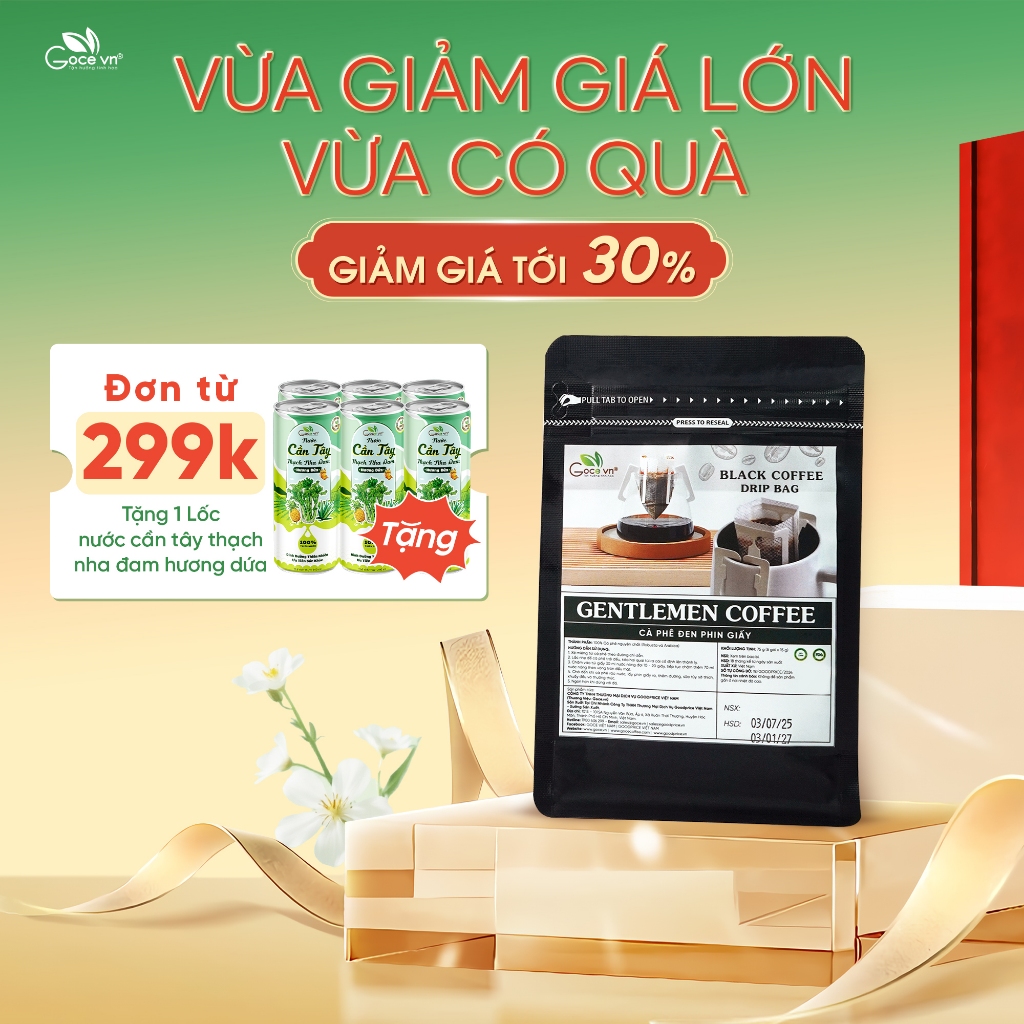 Cà phê phin giấy Goce - Cafe đen - Black Coffee - 75g