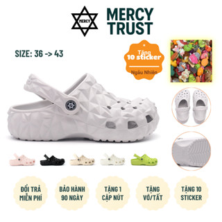 [Tặng 10 Sticker, Vớ] Dép Sục MERCY TRUST Kim Cương EVA Êm Nhẹ - Giày Sandal  Sầu Riêng Nguyên Khối Nam Nữ