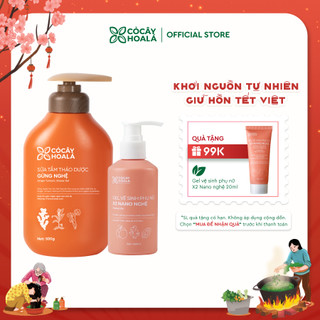   COMBO DỊU NHẸ BÊN MẸ  Sữa Tắm Gừng Nghệ Dung dịch vệ sinh phụ nữ Gel X2 Nano nghệ Cỏ Cây Hoa Lá 