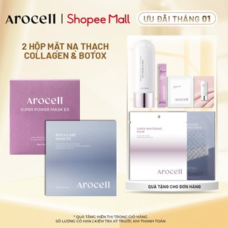  Arocell Mask Combo mặt nạ thạch collagen botox cấp ẩm sâu dưỡng da sáng mịn 1 hộp 4 miếng 