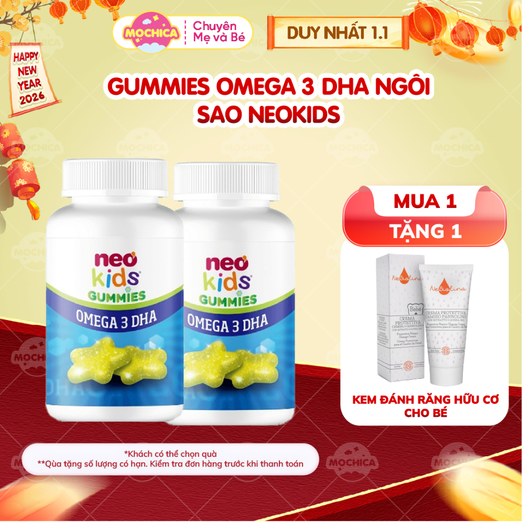 Gummies OMEGA 3 DHA ngôi sao NeoKids hộp 60 viên nhai_Mochica