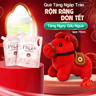   TẶNG KÈM GẤU BÔNG Combo 2 Túi Nước Giặt Xả Pruly 2KG Lưu Hương Lâu Sạch Thơm Mềm Mại 
