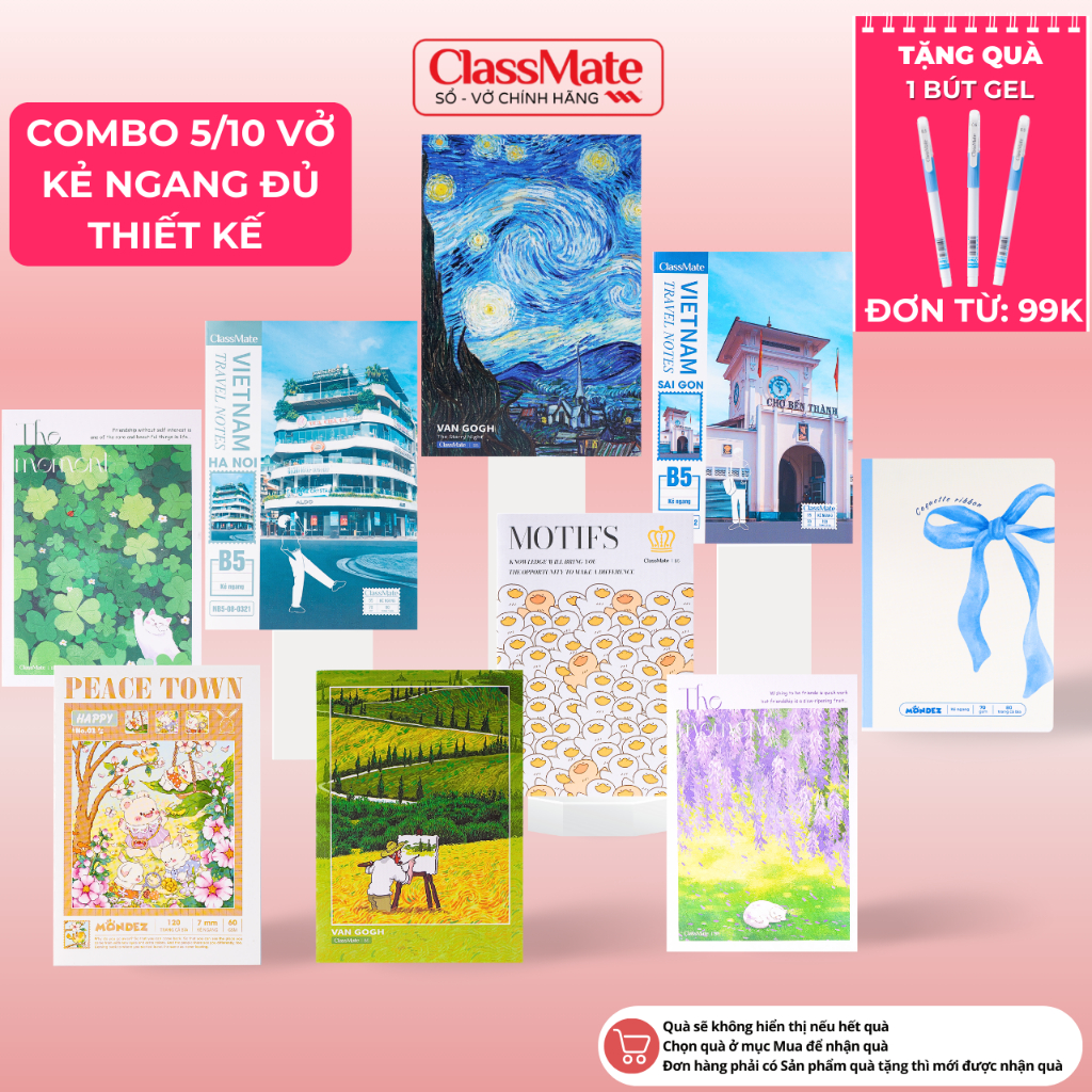 Combo 5/10 Vở Kẻ Ngang Vở 80/120 Trang Bìa Chống Nước Vở Kẻ Ngang Cho Học Sinh Cấp 2, Sinh Viên Viết