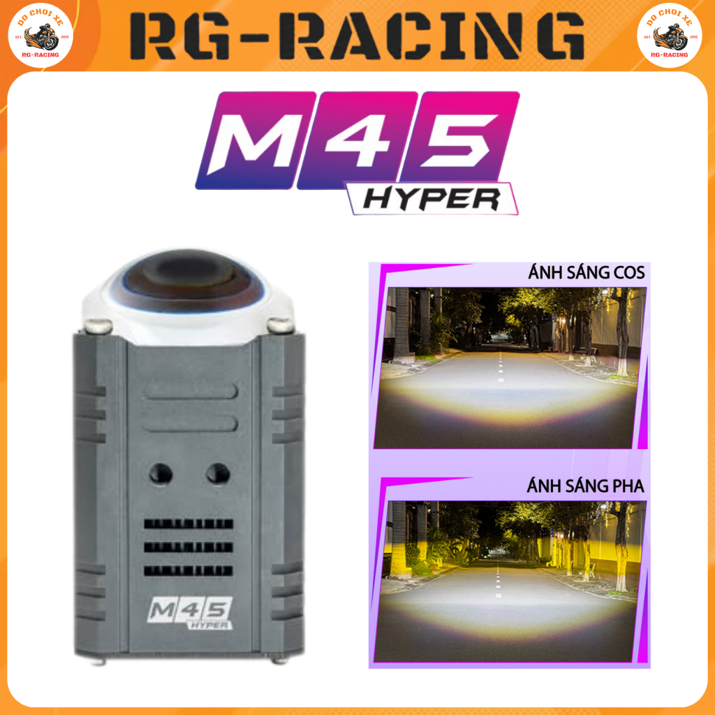 Đèn Trợ Sáng Titan Moto M45 Hyper 45W LED 2 Màu 3000K 6000K IP68