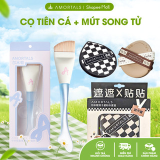  《Amortals Combo》Cọ Tiên Cá Amortals Cao Cấp và Mút Tán Nền Sao Song Tử Tán Nền Cushion Mỏng Mướt 