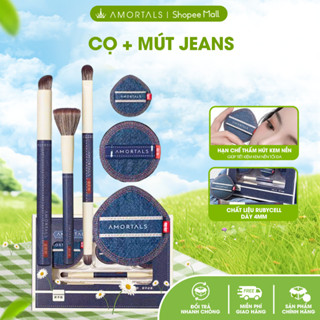 Bộ 6 Món Cọ Trang Điểm Và Bông Mút AMORTALS Phiên Bản Mới Đa Năng  3 Cọ + 3 Bông Mút  