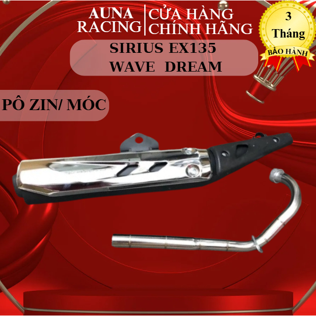 [HỎA TỐC TRONG NGÀY] Pô Exciter 2010 Zin và Móc kèm cổ inox cho Sirius, Ex 2010, Ex135 5s, 4s, Wave