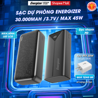  Sạc Dự Phòng Energizer 30000mAh  Max 45W Sạc Nhanh PD Tích Hợp Dây Cáp 7 Cổng Sạc Bảo Hành 1 Năm 