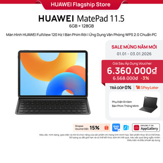  Máy tính bảng HUAWEI MatePad 11.5" 6+128GB | HUAWEI FullView 120 Hz | Bàn Phím Rời | Ứng Dụng Văn Phòng WPS 2.0 
