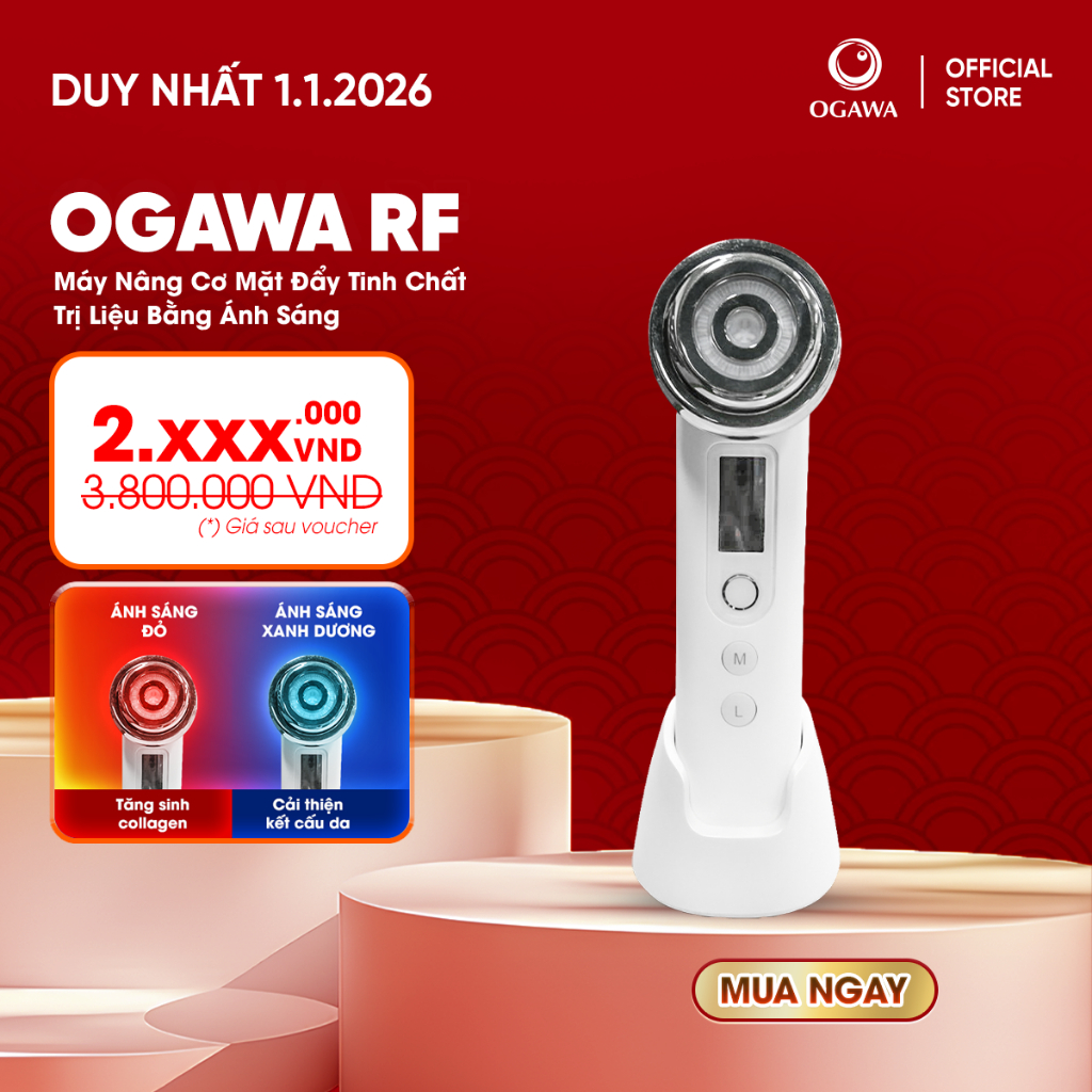   OGAWA  Máy nâng cơ mặt đẩy tinh chất  bằng ánh sáng RF OB-063  