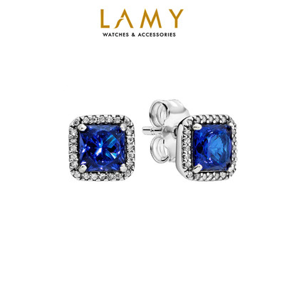 Khuyên tai bạc LAMY Square Sparkle Earrings Blue 3048 - Khuyên tai nữ cao cấp S925 ALE