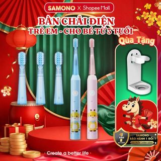   BH 1 năm  Bàn chải điện Samono ET02 kids trẻ em từ 3 tuổi 3 chế độ làm sạch lông bàn chải mềm mại 