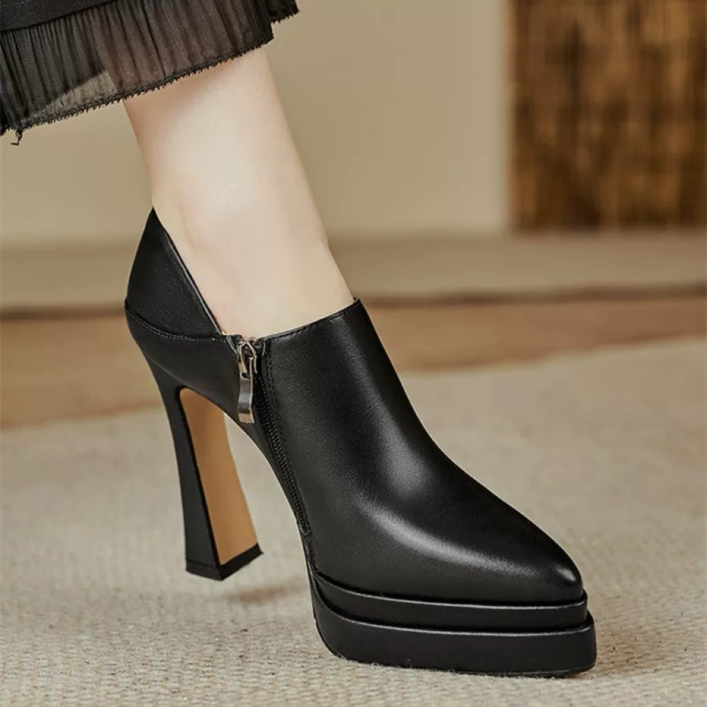 [ Hàng order ] Boot nữ  cao gót cổ ngắn 11,5cm