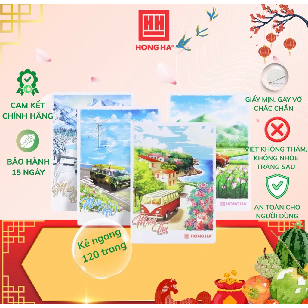 Vở Kẻ Ngang Hồng Hà 120 Trang Pupil Bốn Mùa