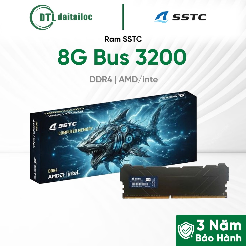 Ram SSTC 8GB / 16GB BUS 3200 TẢN NHIỆT DDR4 AMD/intel | Chính Hãng | Bảo Hành 36 Tháng