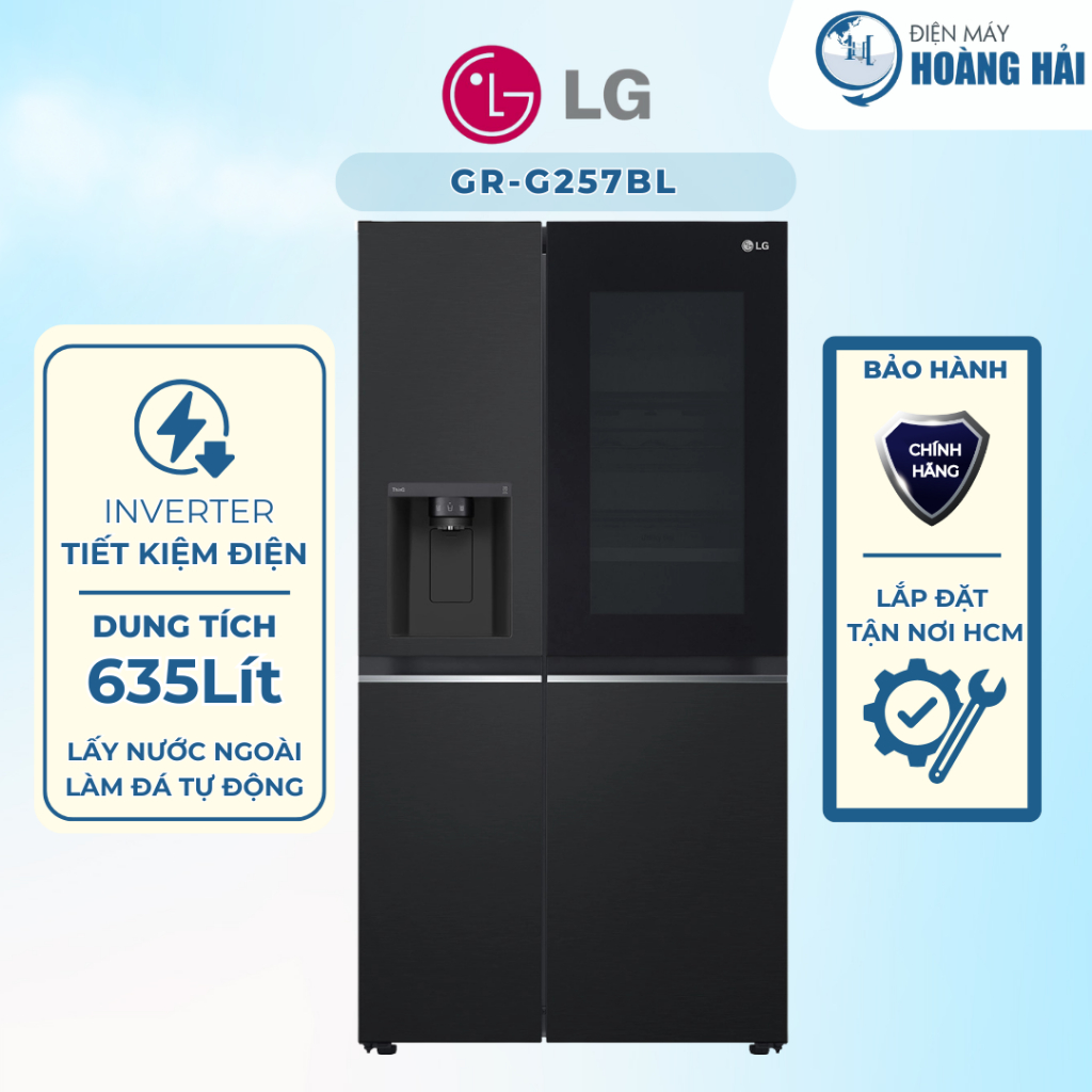 GR-G257BL | Tủ lạnh LG Inverter 635 lít Side By Side InstaView GR-G257BL - Hàng chính hãng