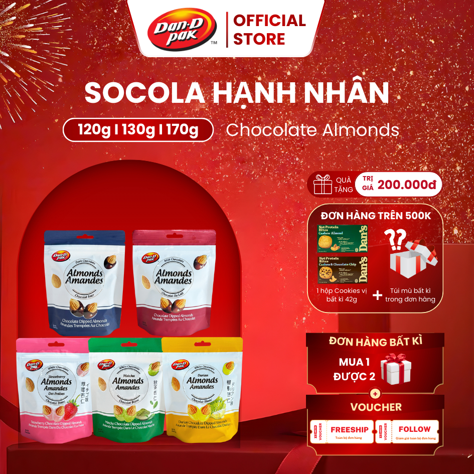 Combo Chocolate Bọc Hạnh Nhân Dan D Pak I Chocolate Almond