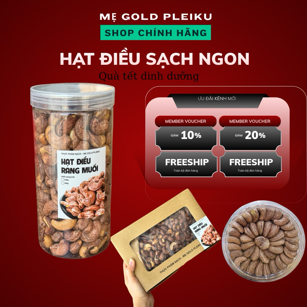 Hạt Điều rang muối - Mẹ gold Pleiku - Ngon sạch , có xuất hoá đơn
