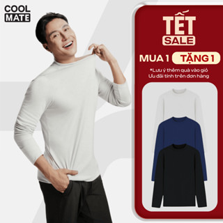   SALE TẾT-MUA 1 TẶNG 1 Áo giữ nhiệt Nam ExWarm Cổ thấp mềm mại co giãn giữ ấm tốt áo dài tay thu đông COOLMATE 