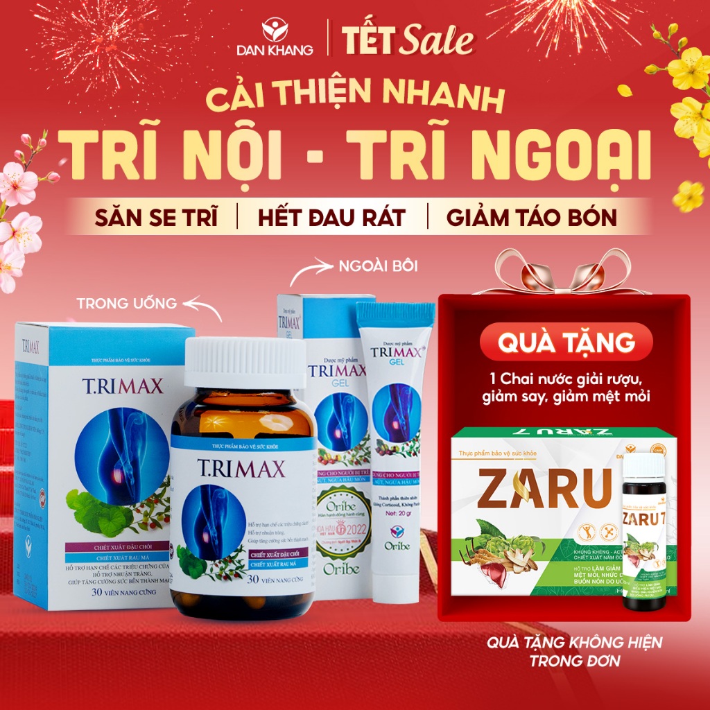  Viên uống cải thiện trĩ gel bôi trĩ giúp co búi trĩ giảm nhanh các triệu chứng của bệnh trĩ Trimax 