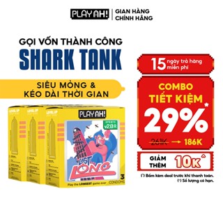  Combo 2 hộp 3 hộp Bao Cao Su PlayAh Last Long Siêu Mỏng Kéo Dài Thời Gian Hộp 3 bao size 52mm 