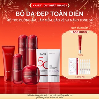  Combo Set Kans Bộ Dưỡng Da Mặt Kans Đỏ Chống Lão Hóa Cấp Ẩm Bổ Sung Collagen Kem Chống Nắng SPF 50+PA+++ Kem Nâng Tông 