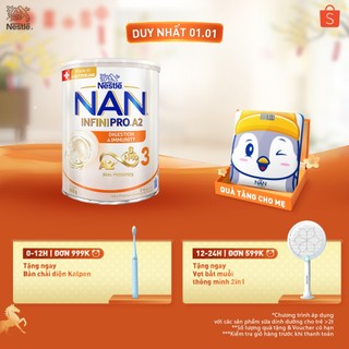   Tặng cân điện tử Sữa bộtNestlé NAN INFINIPRO A2 Số 3 800gNhậpKhẩu Thụy Sĩ Cho Bé 2-6 Tuổi Có Đạm A2 6HMO&Lợi Khuẩn Kép 