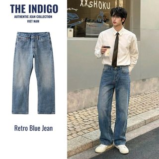  Quần Jean Nam RETRO BLUE JEANS - THE INDIGO - Quần JEANS XANH WASH FORM REGULAR 