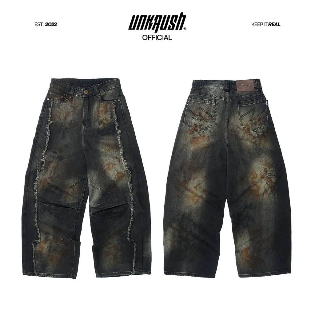 Quần baggy jean UNKRUSH wash loang vintage streetwear Unisex - CRASH Baggy Jean