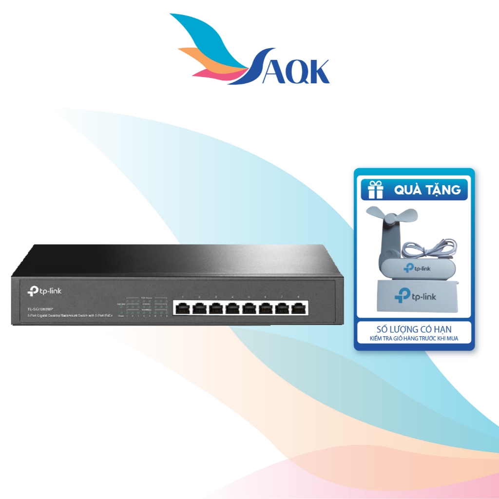 Switch TP-Link 8-Port PoE+ with 8-Port Gigabit Desktop TL-SG1008MP - Hàng chính hãng