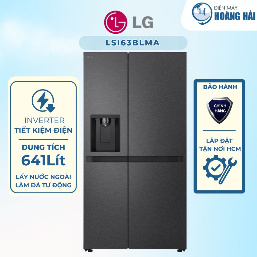 LSI63BLMA | Tủ lạnh LG Inverter 641 lít Side By Side LSI63BLMA - Hàng chính hãng