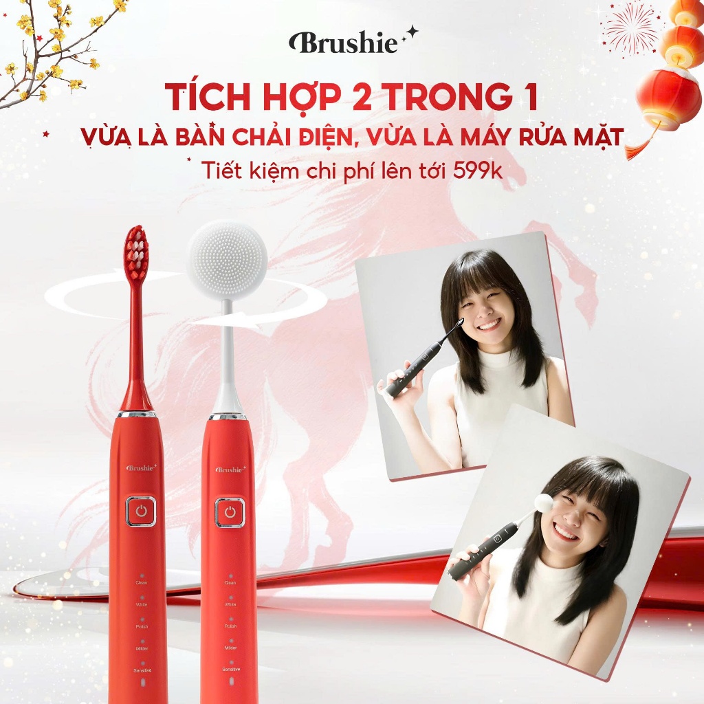 [SĂN 712K LIVE SHOP] Bàn chải điện Brushie Ultra tích hợp máy rửa mặt 5 chế độ phiên bản mới 2026 | BigBuy360 - bigbuy360.vn