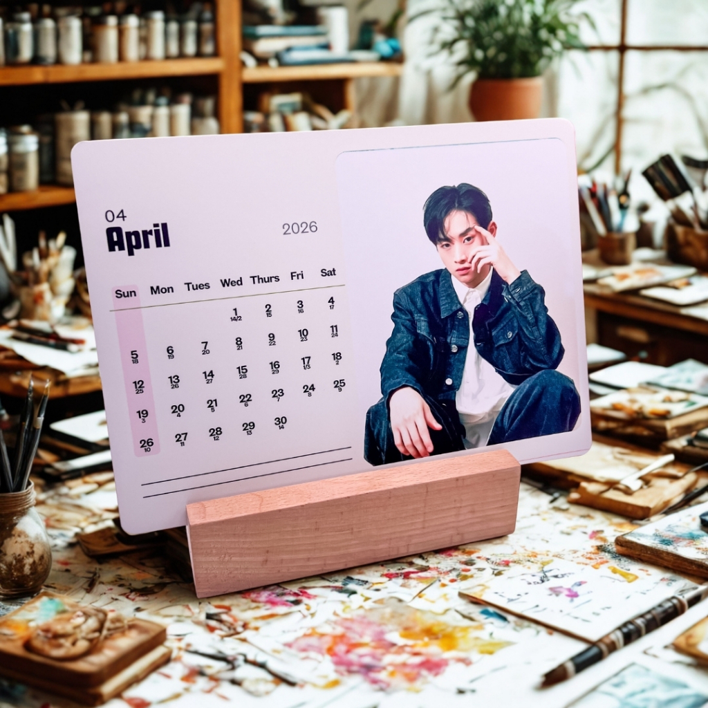 Lịch Để Bàn 2026 Anh Trai Say Hi Siêu Hot – Trẻ Trung Năng Động, Sẵn Lịch Âm, Decor Bàn Học Cực Chất