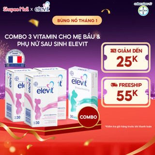  Combo 3 Vitamin Bầu Tổng Hợp Elevit Cho Phụ Nữ Mang Thai Sau Sinh và Thực phẩm bảo vệ sức khỏe Elevit Breastfeeding 