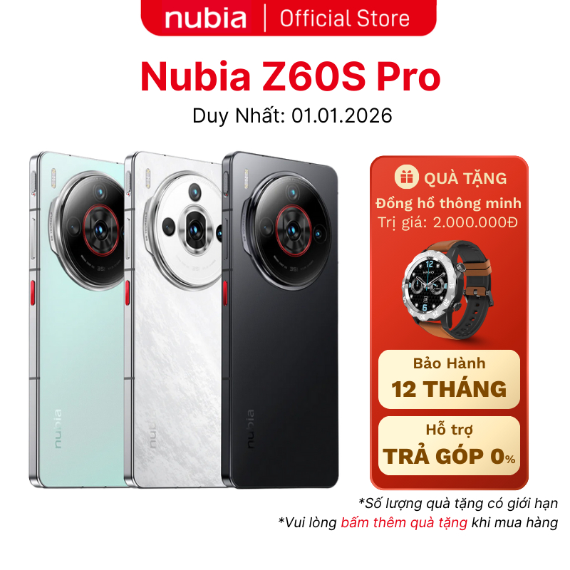 Điện thoại Nubia Z60S PRO I Snapdragon 8 gen 2 I Màn hình AMOLED I Camera cảm biến Sony I Pin 5100mAh sạc 80W | BigBuy360 - bigbuy360.vn