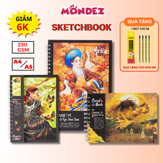   GIẢM 6K  Sổ Vẽ Đa Chất Liệu GLOBAL ART 230GSM Sổ Sketchbook Không Kị Tẩy A4 A5 Sổ Phác Thảo 60 Trang 